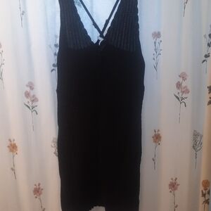 Black Strappy Knit Dress